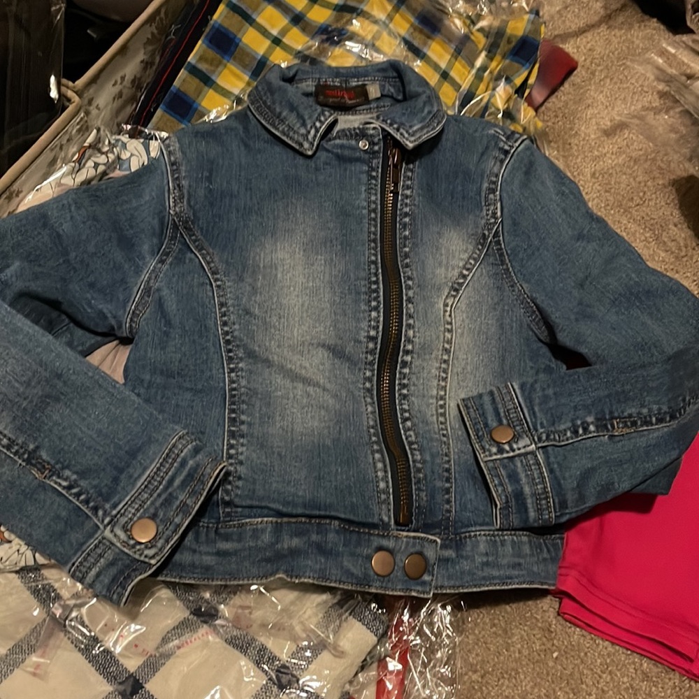 Catimini denim zipper up jacket girl